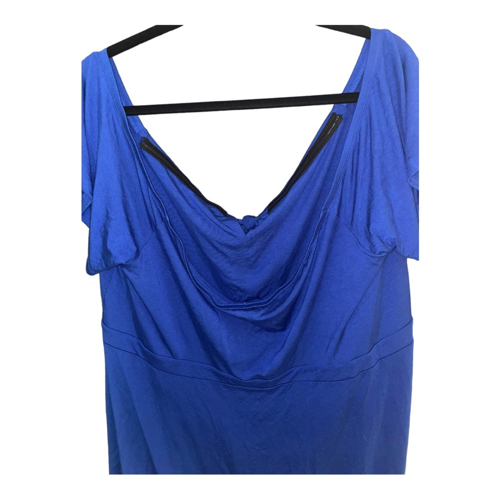 Torrid Size 4X blue off the shoulder royal blue baby doll shirt - Picture 8 of 8